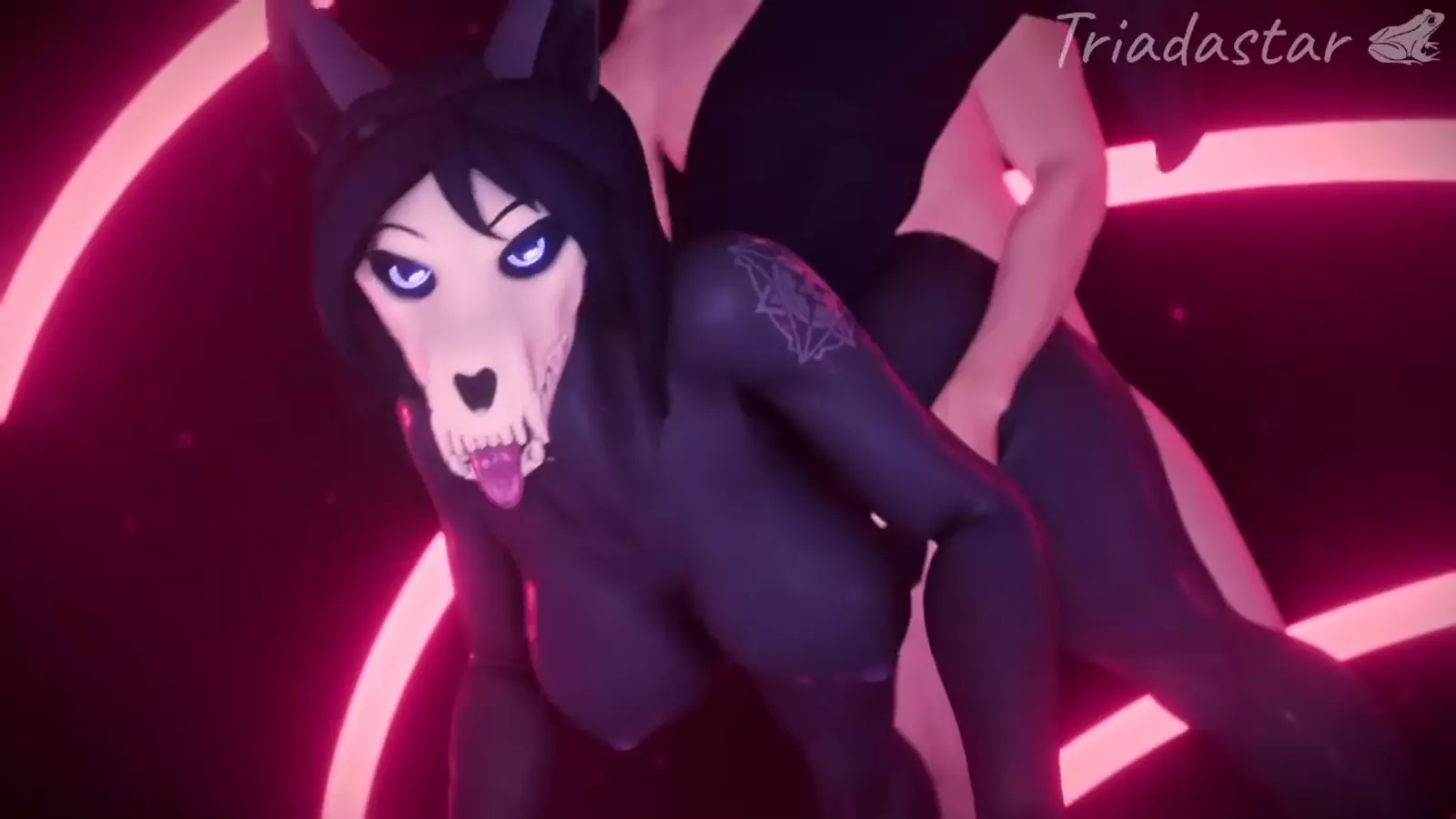 Hentai todd character pushing forward in a all leotard